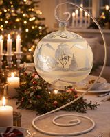 elegant mælkefarvet glas julekugle til juletræ